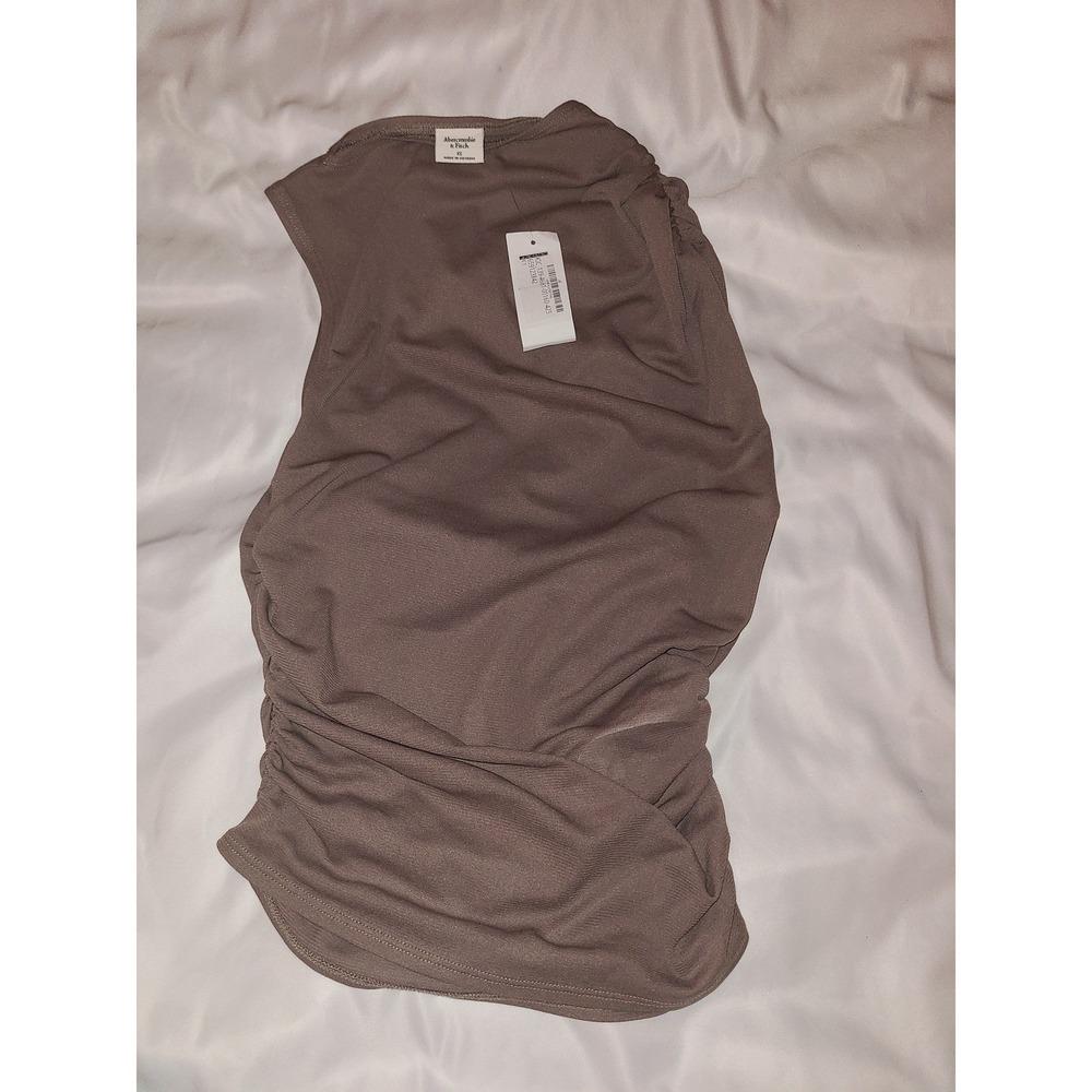 Abercrombie Fitch Brown Ruched Tank Top Size XS Sheer - Picture 11 of 16